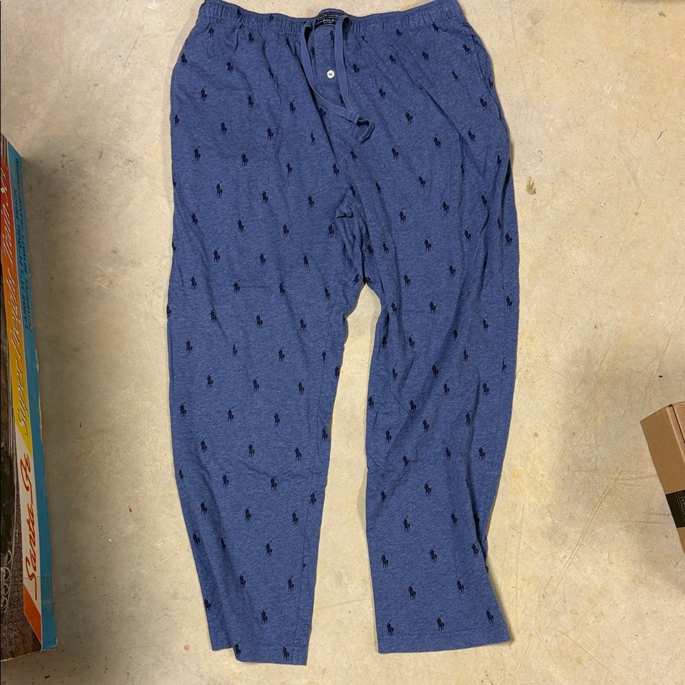 Polo by Ralph Lauren Blue Allover Polo Player Jogger Sweatpants